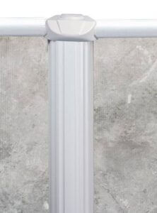 Top Rails This 8″ curved, extruded top-rail with beautiful 7″ extruded resin vertical supports offers a dynamic design and assures maximum strength.